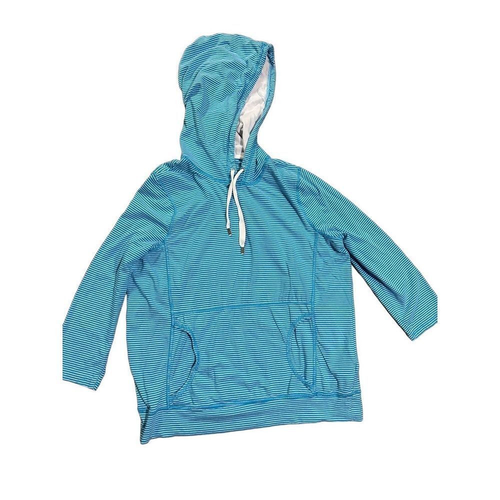 Lauren Active Ralph Lauren blue white lightweight hoodie womens size L